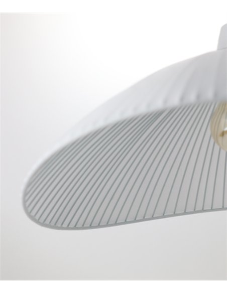 Lámpara colgante Makonis - IDP Lamphades - Lámpara decorativa blanca con pantalla curva