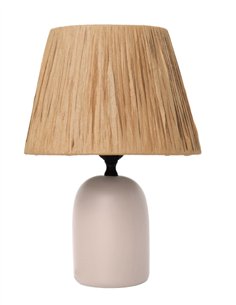 Lámpara de mesa Alezio - IDP Lampshades - Lámpara de cerámica, pantalla de rafia 2