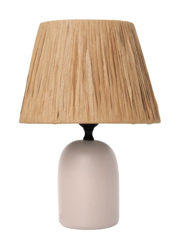 Lámpara de mesa Alezio - IDP Lampshades - Lámpara de cerámica, pantalla de rafia