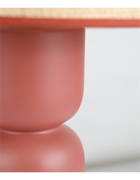 Lámpara de mesa Tamatao - IDP Lampshades - Lámpara de cerámica y pantalla de rafia