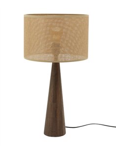 Lámpara de mesa Honorine - IDP Lampshades - Diseño madera y jute 2