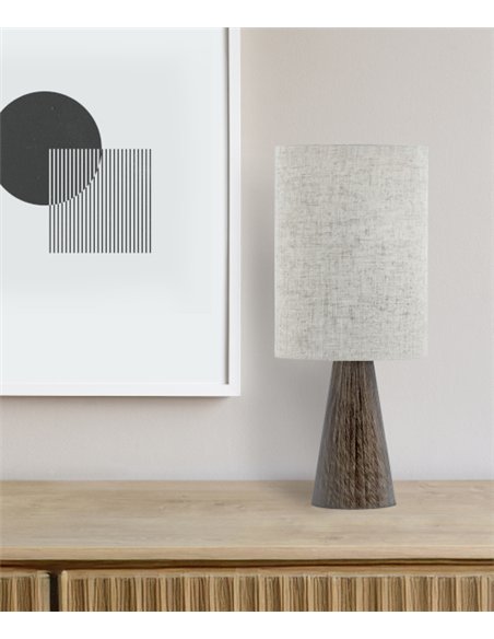 Lámpara de mesa Rodrigo - IDP Lampshades - Diseño de lino y madera