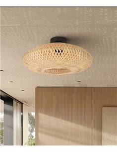 Plafón de techo Ceylan - IDP Lampshades - Plafón de mimbre natural