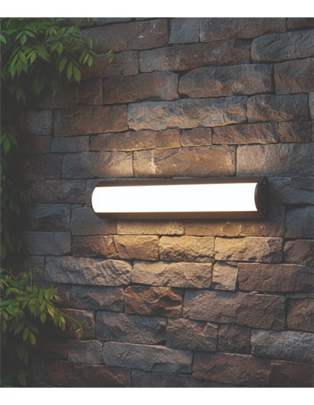 Aplique de pared de exterior Aka – ACB – Lámpara de exterior negra, 30 cm