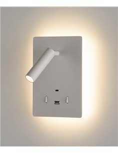 Aplique de pared Manat - ACB - Lámpara para lectura LED, doble emisión de luz