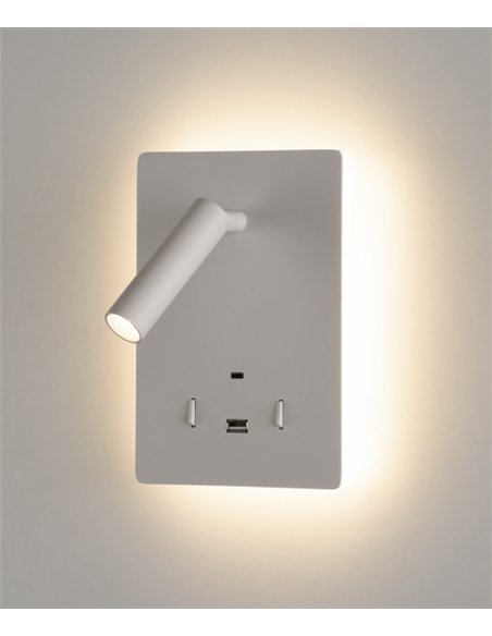 rev-Aplique de pared Manat - ACB - Lámpara para lectura LED, doble emisión de luz