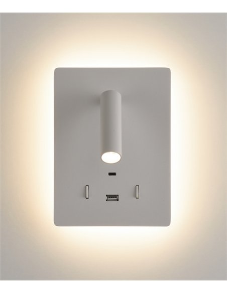 rev-Aplique de pared Manat - ACB - Lámpara para lectura LED, doble emisión de luz