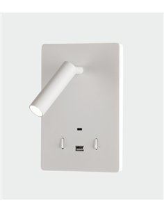 rev-Aplique de pared Manat - ACB - Lámpara para lectura LED, doble emisión de luz