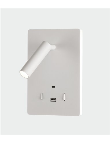 rev-Aplique de pared Manat - ACB - Lámpara para lectura LED, doble emisión de luz