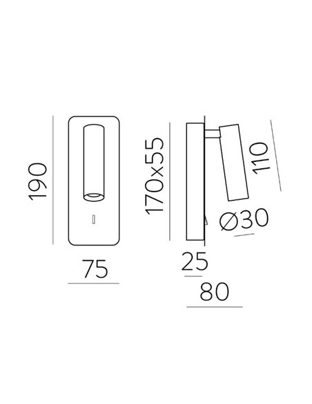 Aplique de Pared Aron - ACB - Foco LED orientable