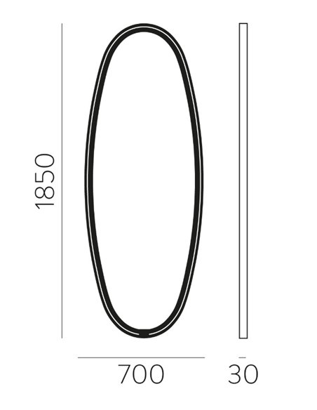 Espejo iluminado para baño Onix - ACB - Espejo táctil de forma ovalada
