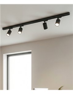 Foco para carril trifásico Zoom - ACB - Luz orientable en blanco o negro