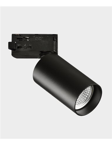 Foco para carril trifásico Zoom - ACB - Luz orientable en blanco o negro