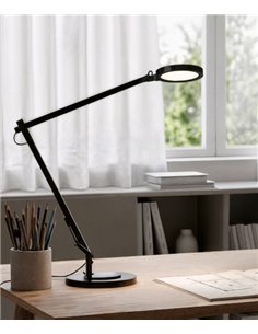 Lámpara de escritorio Luxa - ACB - Lámpara orientable negra, LED regulable