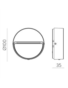 Aplique de exterior Spica - ACB - Lámpara LED circular para pared y señalización IP65