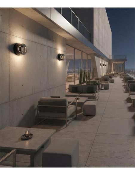 Lámpara de techo/pared Eclipse - ACB - Lámpara LED decorativa de cristal fumé