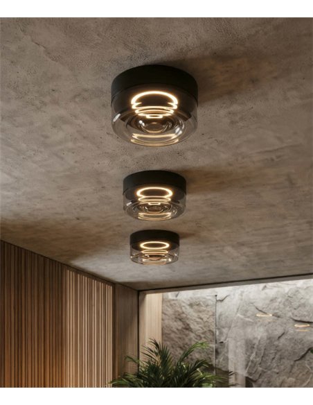 Lámpara de techo/pared Eclipse - ACB - Lámpara LED decorativa de cristal fumé