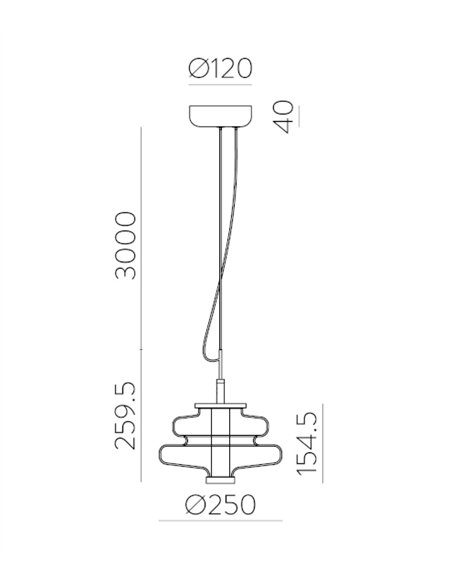 Lámpara colgante Sira - ACB - Colgante LED decorativo de cristal