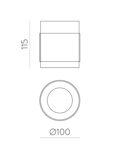 Foco de techo Lux - ACB - Foco LED cilíndrico moderno