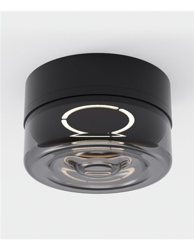 Lámpara de techo/pared Eclipse - ACB - Lámpara LED decorativa de cristal fumé