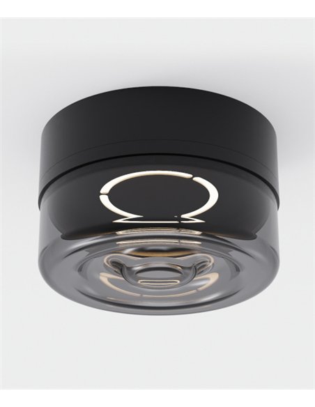 Lámpara de techo/pared Eclipse - ACB - Lámpara LED decorativa de cristal fumé