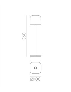 Lámpara de mesa portátil Stroll - ACB - Lámpara LED recargable y regulable con botón táctil