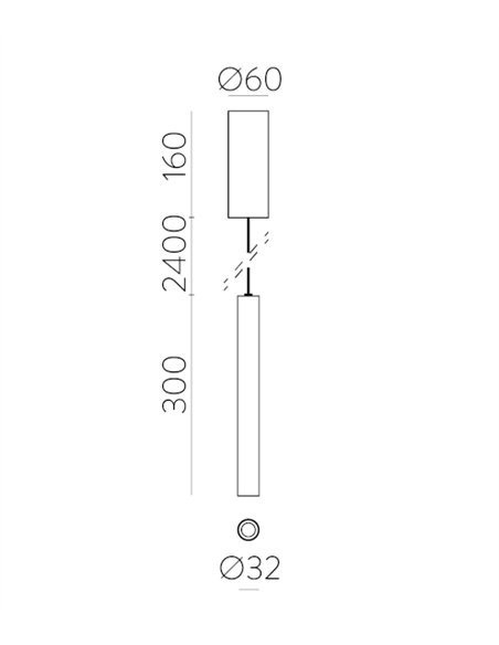 Lámpara colgante Pipe Slim - ACB - Colgante LED tubular minimalista