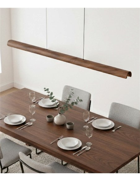 Colgante de techo Alma - ACB - Lámpara lineal moderna de madera