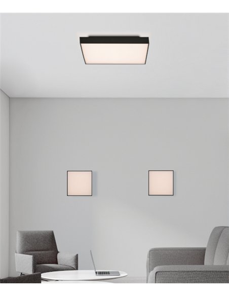 Lámpara de pared/techo Oporto - ACB - Lámpara LED moderna cuadrada