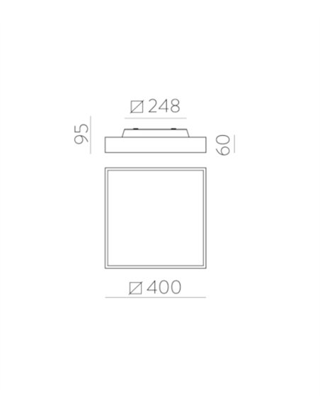 Lámpara de pared/techo Oporto - ACB - Lámpara LED moderna cuadrada