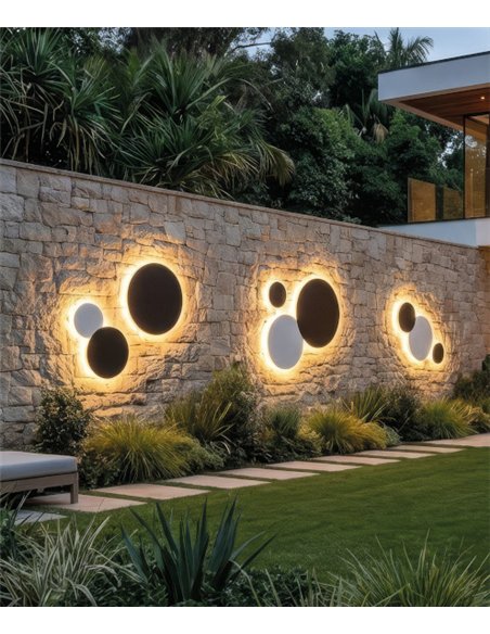 Aplique de pared de exterior Combo - ACB - Aplique LED decorativo circular IP65