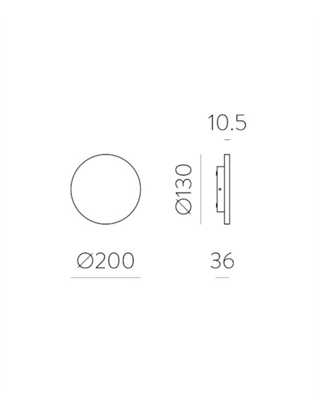 Aplique de pared de exterior Combo - ACB - Aplique LED decorativo circular IP65