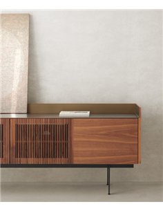 Aparador Stockholm - Punt Mobles - Mueble de madera nogal o roble, 238 cm