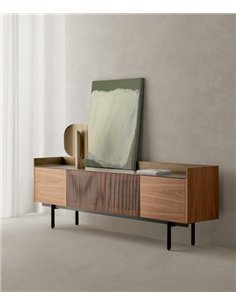 Aparador Stockholm - Punt Mobles - Mueble de madera nogal o roble, 238 cm