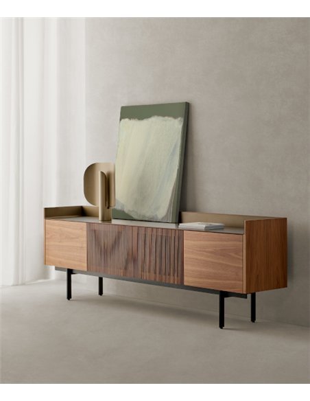Aparador Stockholm - Punt Mobles - Mueble de madera nogal o roble, 238 cm