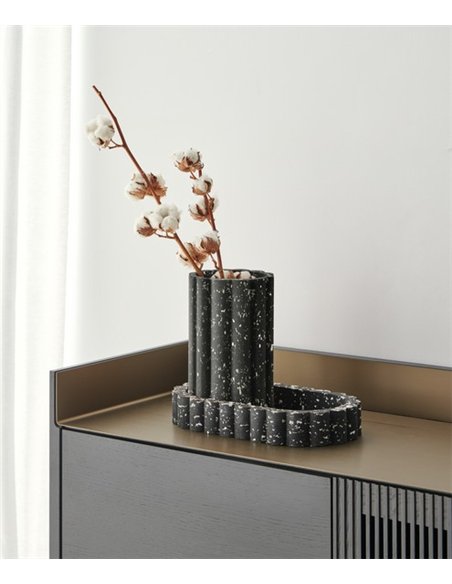 Jarrón decorativo Nuvol - Punt Mobles - Producto reciclado negro