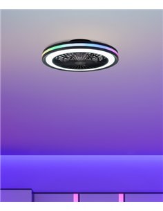 Plafón ventilador Gamer – Mantra – Diseño moderno, 3 velocidades, LED regulable