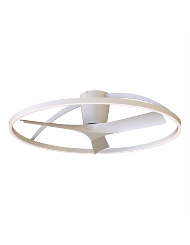 Plafón ventilador Nepal II - Mantra - Ventilador blanco con aro decorativo, aspas reversibles y motor ultrasilencioso