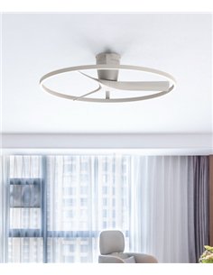 Plafón ventilador Nepal II - Mantra - Ventilador blanco con aro decorativo, aspas reversibles y motor ultrasilencioso