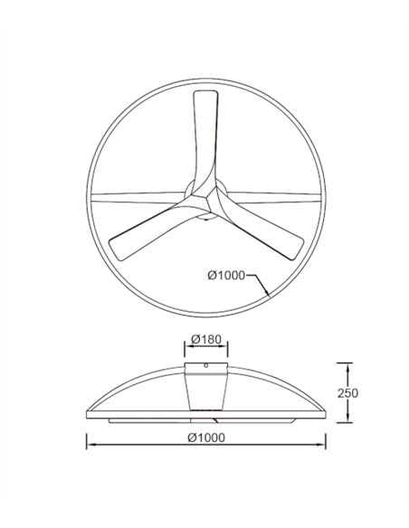 Plafón ventilador Nepal II - Mantra - Aro decorativo, acabado blanco y madera y luz regulable