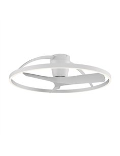 Plafón ventilador con luz Nepal II - Mantra - Ventilador blanco con aro decorativo, aspas reversibles y luz regulable 2