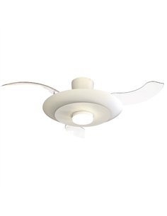 Plafón ventilador con luz Kyoto - Mantra - Ventilador blanco con aspas transparentes, luz regulable y motor ultrasilencioso 2