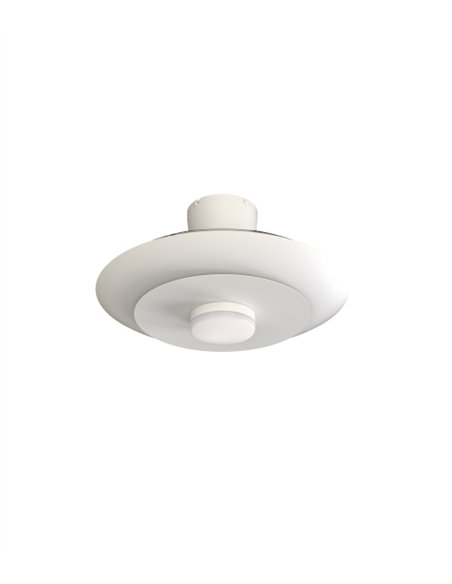 Plafón ventilador con luz Kyoto - Mantra - Ventilador blanco con aspas transparentes, luz regulable y motor ultrasilencioso