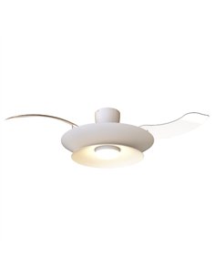 Plafón ventilador con luz Patagonia - Mantra - Blanco con aspas transparentes, luz regulable y motor ultrasilencioso 2