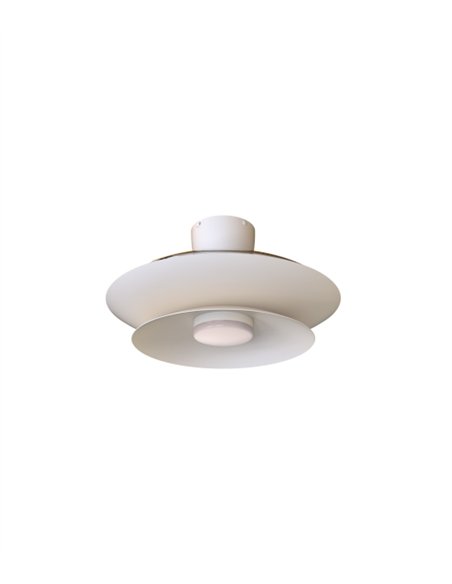 Plafón ventilador con luz Patagonia - Mantra - Blanco con aspas transparentes, luz regulable y motor ultrasilencioso