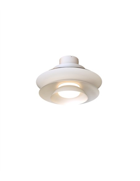 Plafón ventilador con luz Aconcagua - Mantra - Blanco con aspas transparentes, luz regulable y motor ultrasilencioso