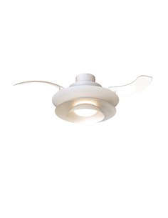 Plafón ventilador con luz Aconcagua - Mantra - Blanco con aspas transparentes, luz regulable y motor ultrasilencioso 2