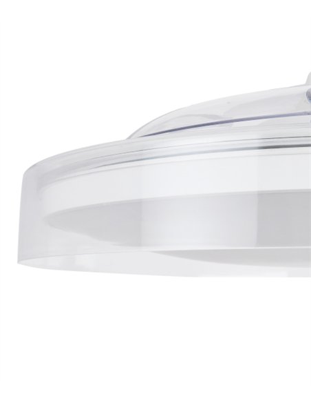 Plafón ventilador con luz Glass Fan - Mantra - Blanco con aspas retráctiles transparentes, LED regulable y mando a distancia