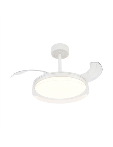 Plafón ventilador con luz Glass - Mantra - Aspas retráctiles transparentes, LED regulable y mando a distancia