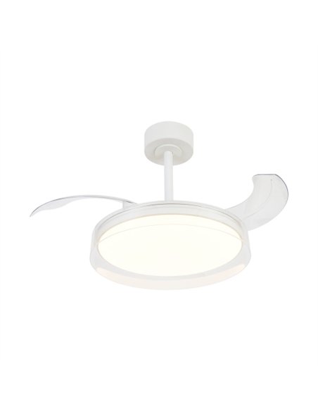 Plafón ventilador con luz Glass - Mantra - Aspas retráctiles transparentes, LED regulable y mando a distancia
